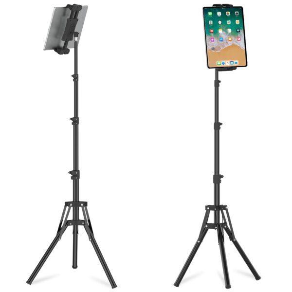 Cenawin iPad Tripod Stand, 63" Height Adjustable Floor Stand with 360° Rotating Mount for iPad Pro, Air, Mini & Tablets 4.7-13.5"
