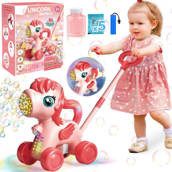 Chridark Toys for 3-8 Year Old Kids Girls: Unicorn Bubble Lawn Mower for Toddlers Gifts for 3 4 5 6 7 8 Years Old Girls Boys Birthday Toy for Kid Ages 3-5 Outdoor Garden Bubble...