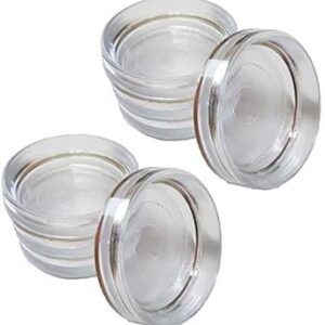 Clear Castor Cups 56mm Protect Wooden, Laminate, Tiled Floors and Carpets from Wheel Damage and Scratches Caused by Chair, Bed, Sofa and Table Legs (8, Large)