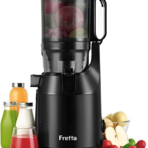 Cold Press Juicer, Fretta Slow Masticating Machines with 135mm&1.8L Chute, Fit Whole Fruits & Vegetables, Easy Clean,Self Feeding Juicer with High Juice Yield, BPA Free Tritan...