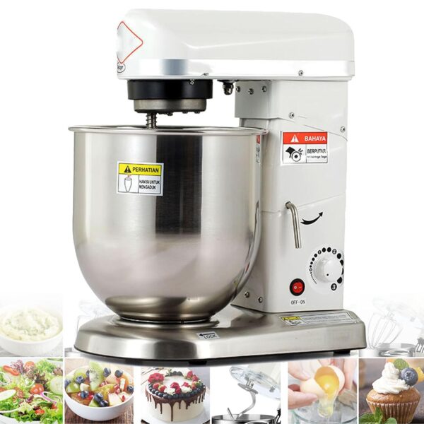 Commercial Electric Stand Mixer with 3 Speeds, 10L Bowl, 500W Power, Includes Beater & Dough Hook for Baking and Cooking
