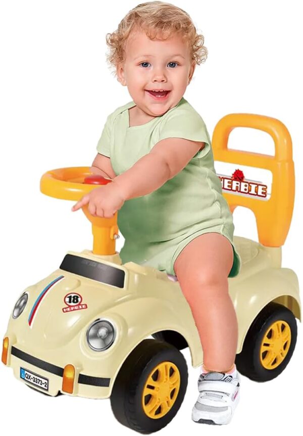 Coo11 2-in-1 Ride On Car & Push Along Walker for Toddlers, Foot-to-Floor Sliding Car with Back Support & Steering Wheel, Baby Fun Learning Vehicle Toy for 1-3 Years Boy & Girl