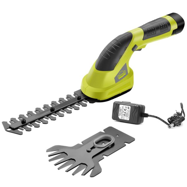 Cordless Grass Shear & Hedge Trimmer, DEWINNER Hand Held Trimmer, Ideal for Shrub, Garden, Grass or Lawn Cultivation, Battery & Charger Included, 2in1 (DE-T1502)