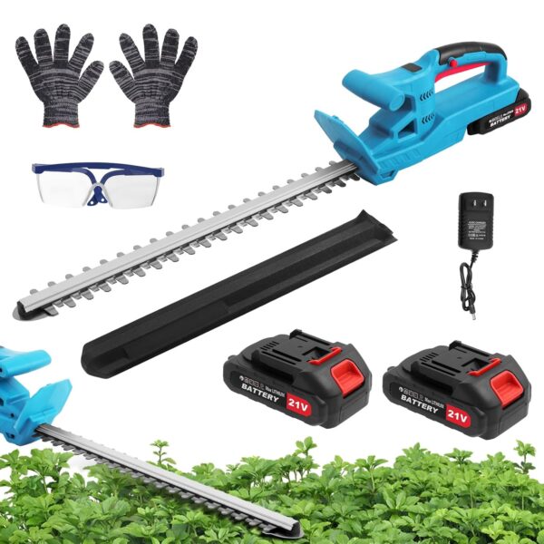 Cordless Hedge Trimmer, 21V Electric Hedge Trimmer with Battery & Charger, Lightweight Hedge Cutters, 50cm Cutting Blade, Battery Hedge Trimmers Garden Strimmer for Trimming...