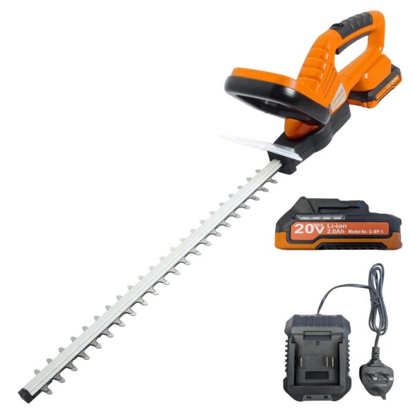 Cordless Hedge Trimmer - Lightweight 2.5kg - 570mm Blade Length - Heavy Duty 16mm Teeth - Includes 20v Battery & Charger (C-HT | Hedge Trimmer | Cordless)