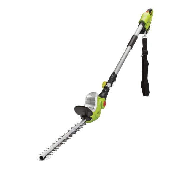 Cordless Telescopic 20V Hedge Trimmer Cutter, Electric Long Reach Extendable Pole 120° Adjustable Head & Dual Action Reciprocating 51cm Blades, Lithium-ion Battery & Shoulder...