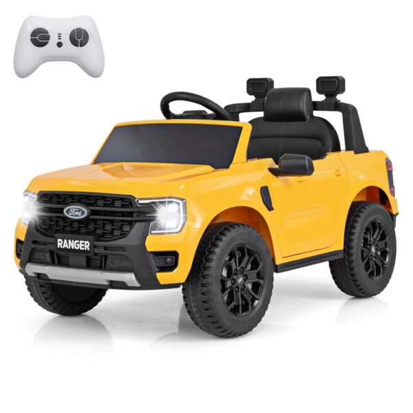 COSTWAY 12V Kids Electric Ride on Car with Remote Control, Storage Basket, USB, Music, Light, Wireless and Power Display, Licensed Ford Ranger Battery Powered Toy Vehicle for...