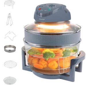Crystals Halogen Oven Air Fryer, Oil-free Meals With Our Manual Air Fryer, Ideal For Baking, Roasting, Grilling Variety Of Dishes, Includes Accessorie Pack, 60 Minute Timer &...