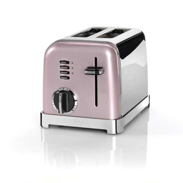 Cuisinart 2 slice toaster, Wide slots, ideal for thick bread and bagels, 6 browning levels plus defrost, Wide slots, High lift lever, Matching kettle available, Vintage Rose