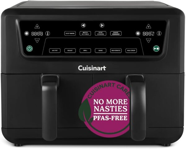 Cuisinart XXL10.4L Air Fryer with 2 x 5.2L Drawers |PFAS Free|Chemical-free cooking | Air Fry, Roast, Grill, Bake, Dehydrate, Max Crisp, Keep Warm | Dual Zones - cook 8+...