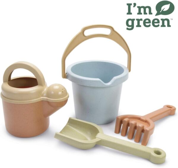 Dantoy Bio-Toy Bucket and Spade 4 Piece Playset, Eco-Conscious Toys made from Sugarcane