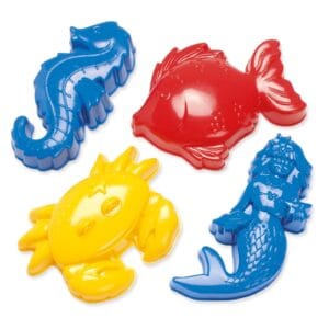 Dantoy Sea Themed Sand Moulds, 4 Set Including Mermaid, Made in Denmark