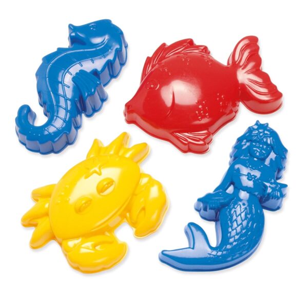 Dantoy Sea Themed Sand Moulds, 4 Set Including Mermaid, Made in Denmark