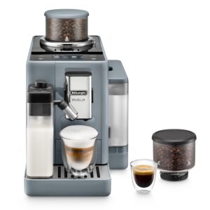 De'Longhi Rivelia EXAM440.55.G, Fully Automatic Coffee Machine with LatteCrema Hot, Automatic Milk Frother, Compact Size Bean to Cup Coffee Machine, 16 Recipes, Full Touch...