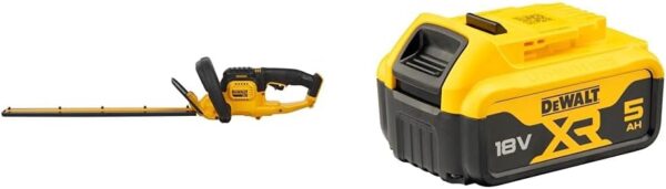DEWALT DCM563PB-XJ 18 V 5 A XR Cordless Bare Unit Hedge Trimmer - Yellow + DEWALT Battery