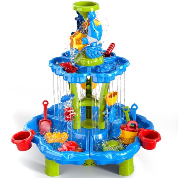 Doloowee Water Table for Toddler, Sand & Water Play Table Beach Toys Summer Outdoor Toys Garden Toy for Boys Girls 3 4 5 6 Years Old