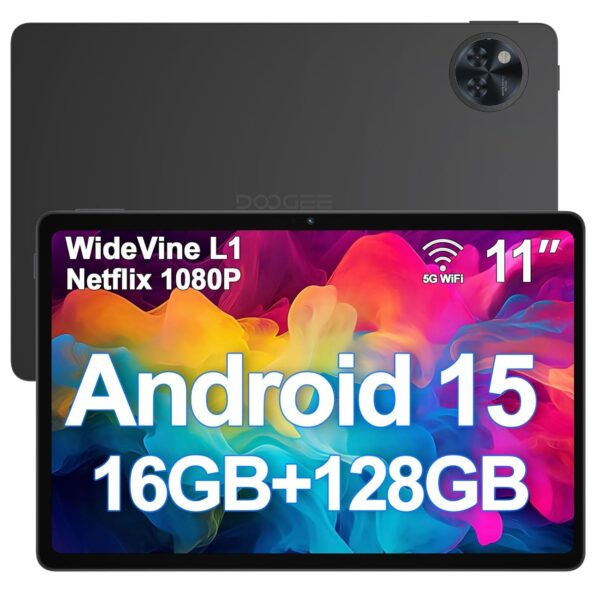 DOOGEE 2025 Newest Android 15 Tablets, U11 11 Inch Tablet,16GB RAM+128GB ROM (TF 2TB), 8580mAh, Octa Core,5G WiFi Android Tablets| Widevine L1 | Netflix | Bluetooth 5.0 |...