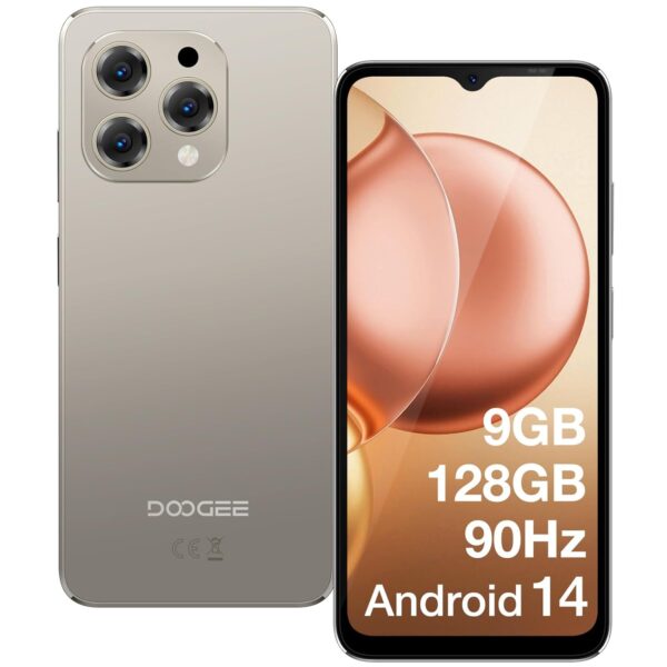 DOOGEE Mobile Phones, N55 Android 14 Phone, 128GB ROM/1TB TF, 5150mAh, 6.56" 90Hz Screen, 13MP Main Camera, Octa Core, 4G Dual SIM Free Unlocked, Widevine L1/OTG/GPS