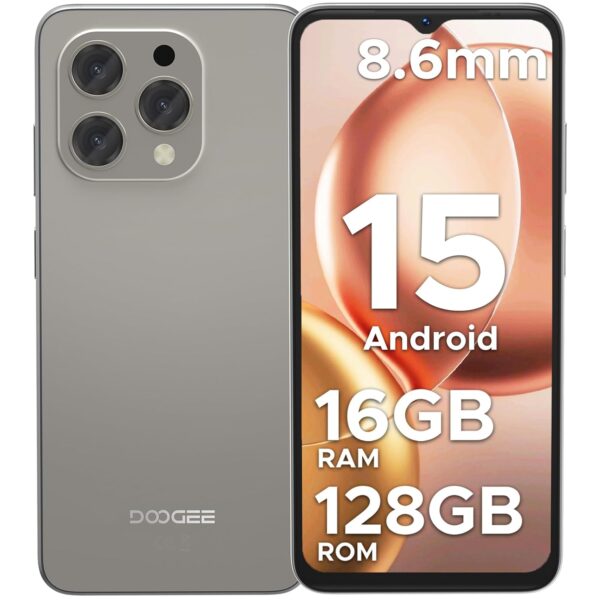 DOOGEE N55 Mobile Phones, Android 15 Smartphone 2025, 16GB+128GB/2TB, 6.56" HD+ 90Hz Display&5150mAh, T7200 Octa Core&13MP+8MP, 4G Dual SIM Free Unlocked Phones, Widevine L1,...