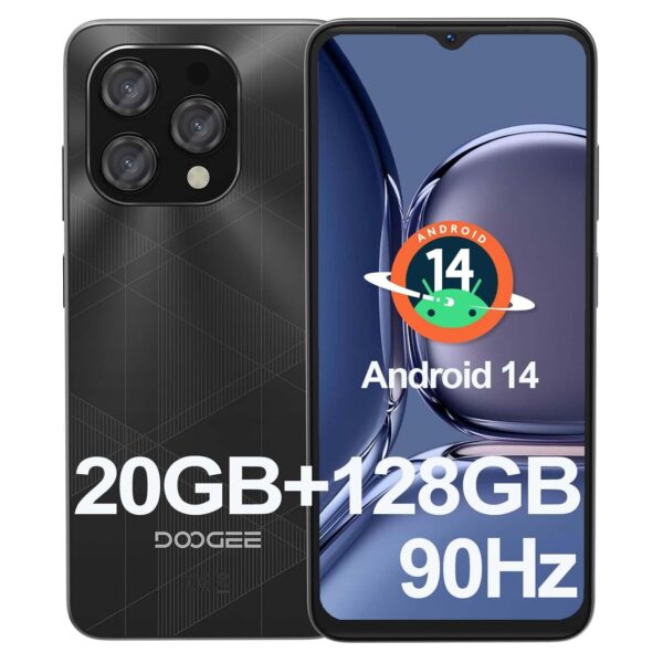 DOOGEE N55 Plus Phone, Android 14 Mobile Phone(2024), 20GB RAM+128GB ROM(TF 1TB), 90Hz 6.56" HD+ Waterdrop Screen Phones, 5150mAh, Octa Core, 13MP+8MP, 4G Dual SIM Phones Free...