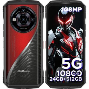 DOOGEE S118 PRO Rugged Smartphone 5G, 24GB+512GB(2TB) DDR5, Dimensity 7050, 6.6 Inch FHD+ 120Hz, 10800mAh/33W, 108MP+20MP Night Vision, Android 14 Rugged Phone, Al Function,...