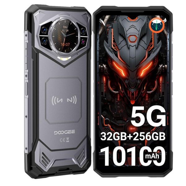 DOOGEE S200 Rugged Smartphone 5G 2025, 32GB+256GB/2TB DDR5, 10100mAh/33W Rugged Mobile Phones, 1.32" AMOLED Rear Display, Android 14 Phone, 6.72” FHD+/120Hz, 100MP+20MP Night...