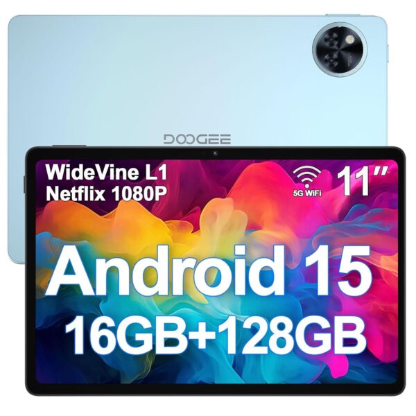 DOOGEE U11 Android 15 Tablet 11 Inch - 2025 Newest Android Tablets 16GB+128GB/2TB, 8580mAh, 90 Hz Octa-Core Gaming Tablet, Widevine L1, Netflix 1080P, BT5.0, 5G WiFi,13MP+5MP,...