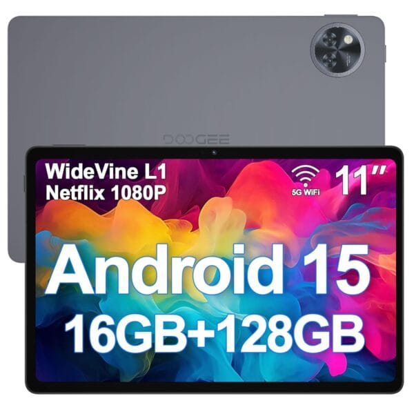 DOOGEE U11 Android 15 Tablets, 11 Inch Tablet, 16GB+128GB/2TB, 8580mAh, 90 Hz Screen Gaming Tablet, Octa Core Android Tablets, 5G WiFi/Widevine L1/ Netflix/Face Unlocking/...