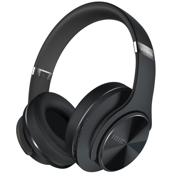 DOQAUS Bluetooth Headphones Over Ear, 90 Hrs Playtime, Bluetooth 5.3 Wireless Headphones, 3 EQ Modes, Hi-Fi Stereo Bass Foldable Headphones Wireless, Soft Earpads, Built-in Mic,...