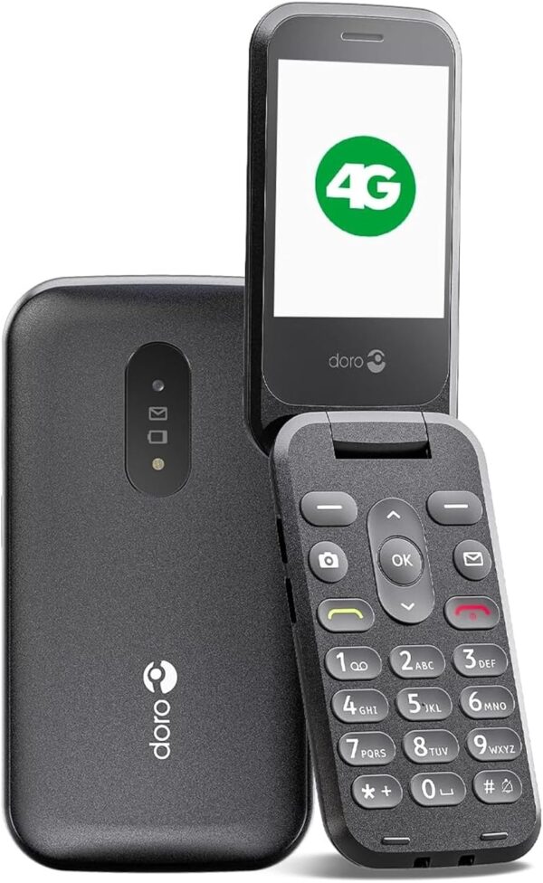 Doro 2800 4G unlocked basic mobile phone for seniors with loud and clear sound, large buttons, talking number keys, camera, assistance button and USB C charging lead [UK and...