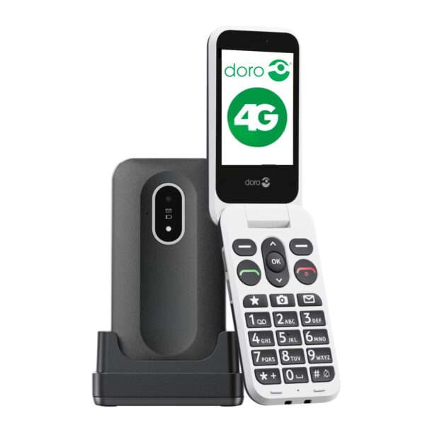 Doro Leva L20 Unlocked Mobile Phone for Seniors - Large Display - Powerful HD Sound - Camera - Assistance Button with GPS Location - Basic Phone Without Internet (Black)