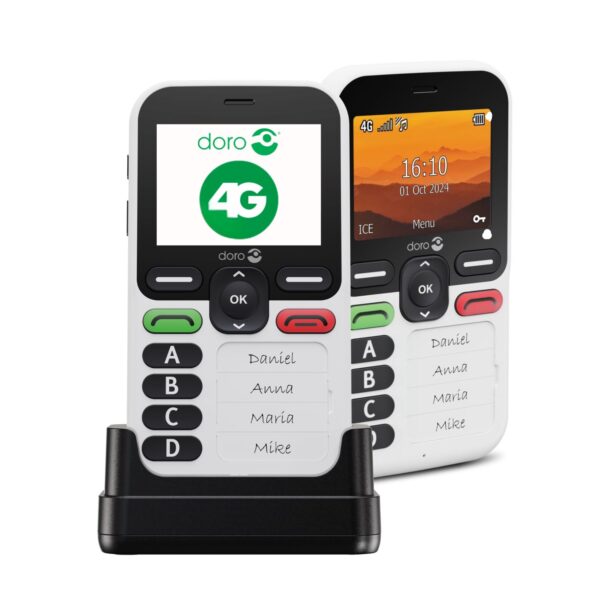 Doro - Leva X10 - Senior Mobile Phone - Unlocked 4G Phone - 4 Pre-Recorded Numbers - Assist Key with GPS - Security Timer - SMS Only - Charger Included - White