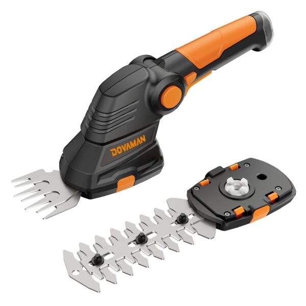 DOVAMAN GS01A 2 in 1 Cordless Grass Shear, 3-Position Handle, 100MIN Fast Charge, 2 Switchable Blade, 3.6V Portable Electric Grass Shear for Grass Cutting, Rechargeable Battery...
