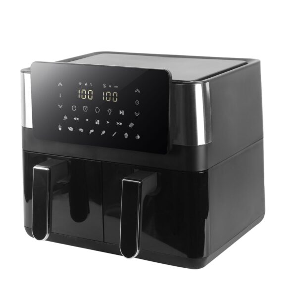 Dual Air Fryer with Large Double Drawers 10L Airfryer 12-in-1 for Family Fry Bake Roast and More Nonstick Basket Digital Dishwasher Safe SyncFinish Function 2000W DH-905A