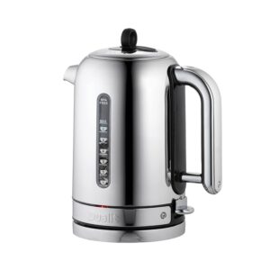 Dualit Classic Kettle | Polished Stainless Steel with Black Trim | Quiet boiling kettle | 90 Second Boil Time | 1.7 L Capacity, 2.3 kW | 72796