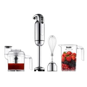 Dualit Hand Blender Set | Handheld Stick Blender With Chopping Bowl, Whisk & 1L Measuring Jug | 700W Polished With Turbo Speed | Perfect For Soup, Smoothies, Puree, Dip, Baby...