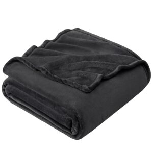 EHEYCIGA Fleece Blanket Dark Grey Throws for Sofas Fluffy Warm Soft Blanket for Bed Settees Armchairs, Fit All Season, Double Size, 150x200cm