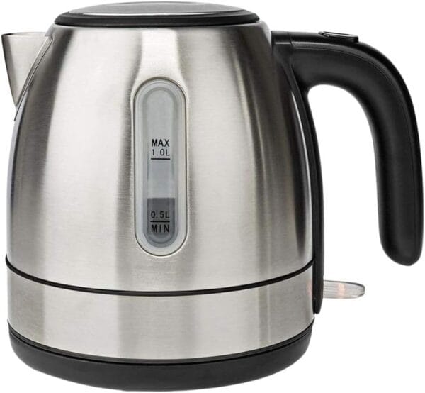 Ex-Pro Electric Kettle, 1.0L Capacity with Quick Boil Time, Boil-Dry Protection and Removable Filter for Fresher Water, 2150W - Stainless Steel