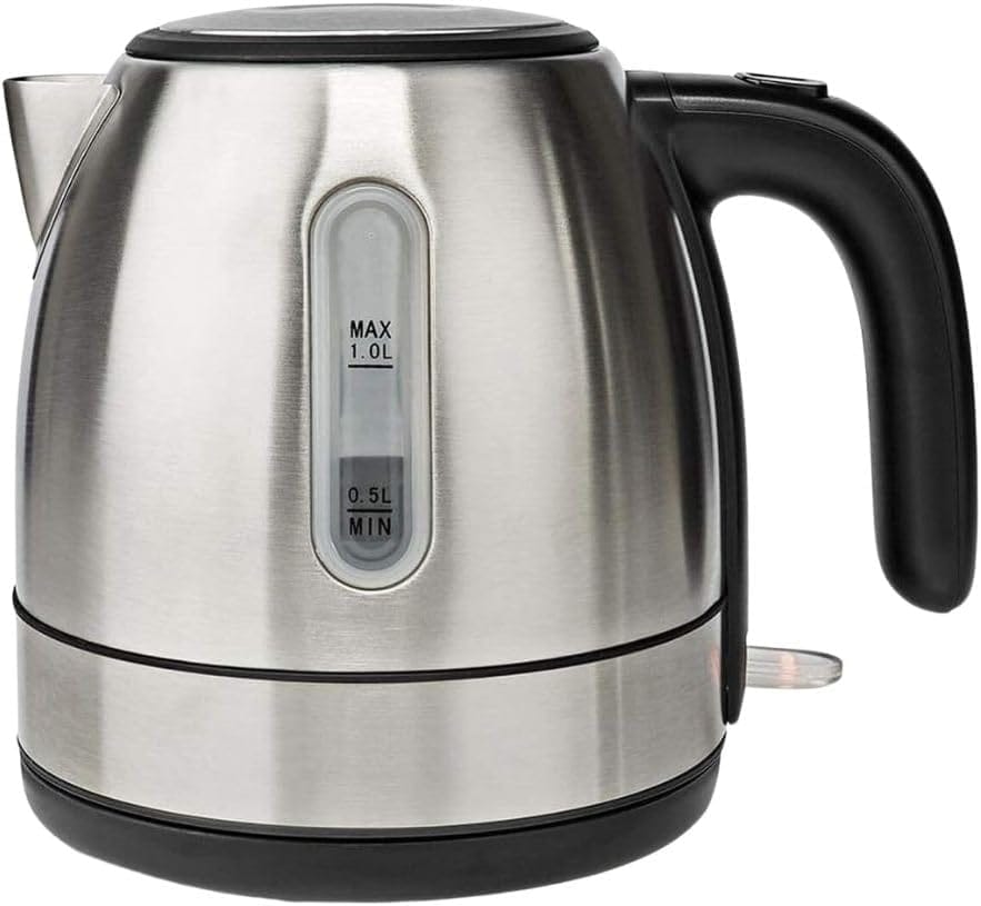 Ex-Pro Electric Kettle, 1.0L Capacity with Quick Boil Time, Boil-Dry Protection and Removable Filter for Fresher Water, 2150W - Stainless Steel