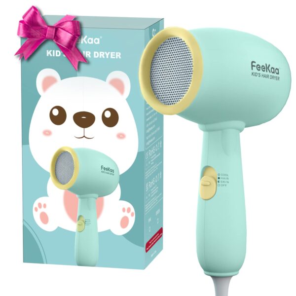 Feekaa Kids Hair Dryer, Portable Mini Baby Blow Dryer, Quiet Small Hair Dryer Travel Size for Children, Compact Kids Hairdryer with DIY Stickers, Gift for Boy & Girl Birthday,...