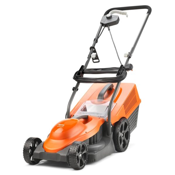 Flymo SimpliMow 320V Wheeled Electric Lawnmower - 1300 W Motor, 32 cm Cutting Width, 30 Litre Grass Box, Soft Grip Handles, Orange and Grey