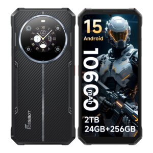 FOSSiBOT F109S Rugged Smartphone, 1.32” Rear Screen, Android 15 Rugged Phone, 24+256GB/2TB Expand, 6.745” HD+ Display, 10600mAh Battery, 50+16MP Camera, Support USB...