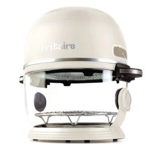 Fritaire - White Air Fryer, Non-Toxic for up to 4 people, 360 Visibility, Easy Self-Cleaning, Teflon & BPA-Free, Vortex for Even Cooking, Rotisserie, Roast, Bake, Dehydrate