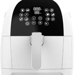 FUNKY Air Fryer, 1700W, 5.5L basket, 12 preset programmes and sensor touch control panel, 60 minute timer, 80 to 200 degrees - White