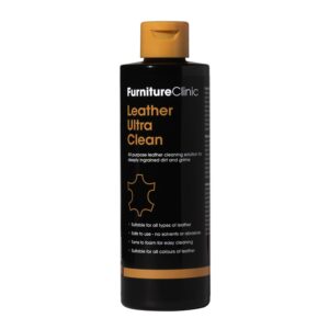 Furniture Clinic Leather Ultra Clean - 250ml - All-Purpose Leather Cleaner - Leather Cleaner for Sofas - Leather Car Interior Cleaner - Deep Cleans All Leather Types and Colours
