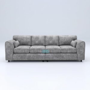 Gamzo Outlet New Modern Luxurious Large 4 Seater Full Back Sofa Alaska Fabric Couch Seat Lounge Corner Settee Footstool Living Room Guest room Furniture for Home Furnishing...