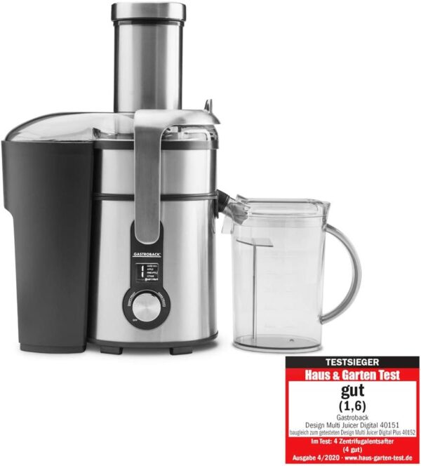 Gastroback 40151 Design Multi Juicer Digital, 1300W, 5 speed settings, 2L pulp container