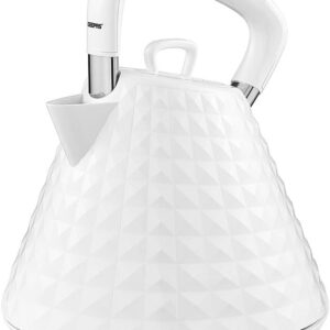 GEEPAS 1.5L Cordless Electric Kettle | Traditional Pyramid Kettle with 360° Rotational Base Strix Control Auto Shut Off & Boil Dry Sensor | Space Saving Cord Storage LED...