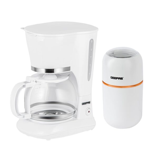 GEEPAS 1.5L Filter Coffee Machine & Coffee Grinder 80g Capacity Combo Set | 800W Coffee Maker for Instant Coffee, Espresso, Macchiato | 200W Electric Coffee Grinder for Dried...