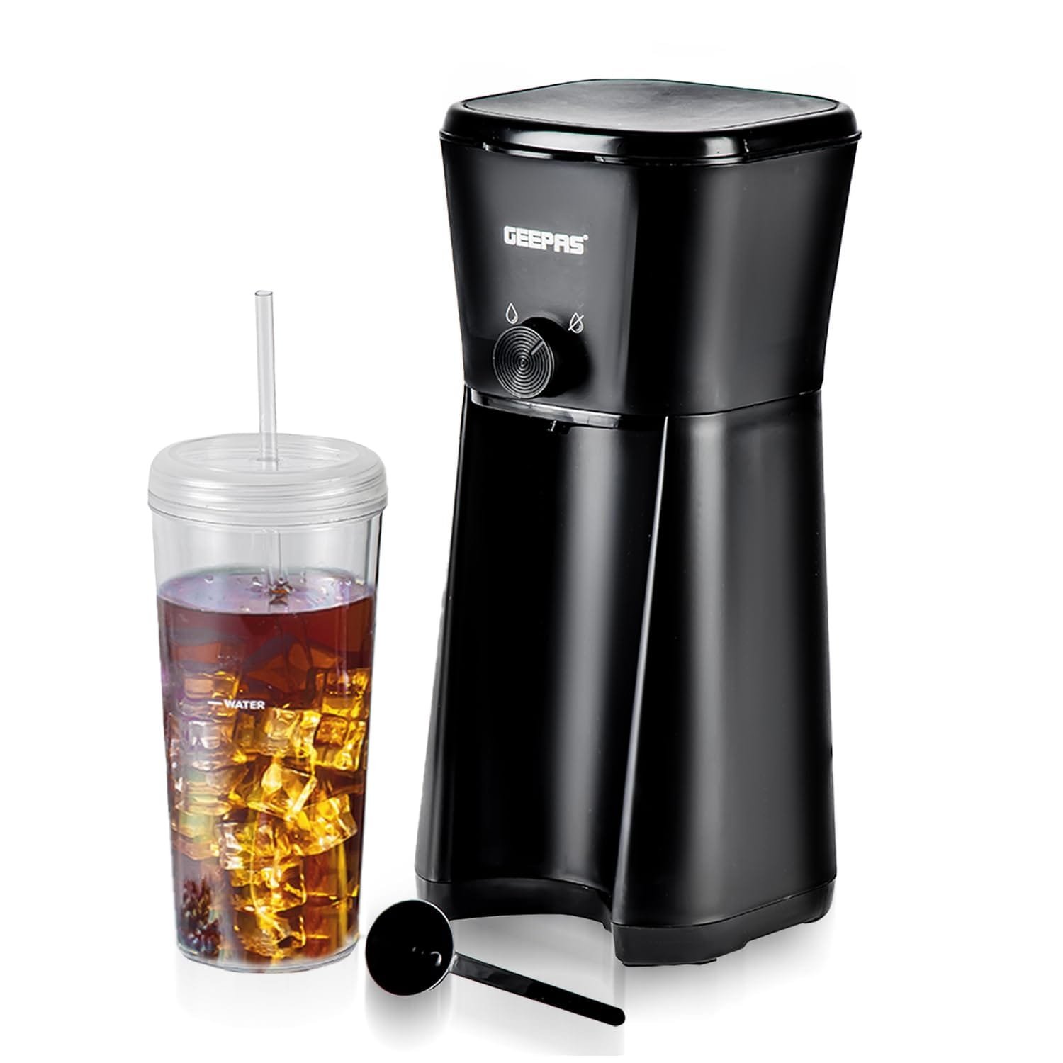 GEEPAS 700W Ice Tea & Coffee Maker – Brews Iced Coffee, 600ML Portable Jar with Straw – Auto Power Off, 350ML Water Capacity, Nylon Filter – Enjoy Iced Coffee Maker, Café Mocha...